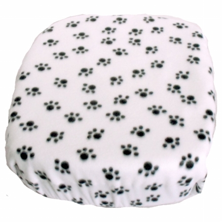 Picture of FidoRido Products FRFCWB Fleece Cover - White with Black Paw Prints