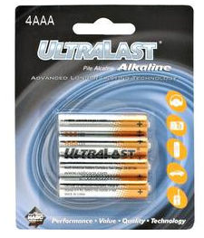 Picture of ULTRALAST ULA4AAA Aaa Alkaline Batteries - Pack of 4