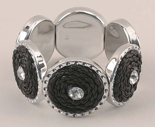 Picture of IWGAC 049-40336 Silver and Black Tone Stretch Bracelet