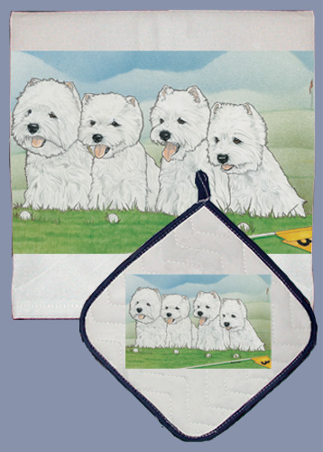Picture of Pipsqueak Productions DP938 Dish Towel and Pot Holder Set - Shar-Pei