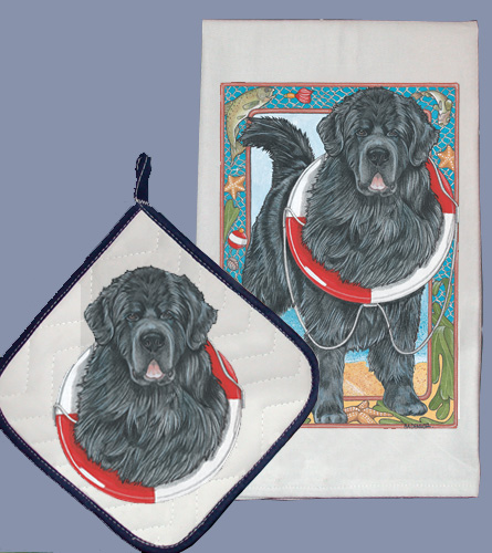 Picture of Pipsqueak Productions DP966 Dish Towel and Pot Holder Set - Newfoundland
