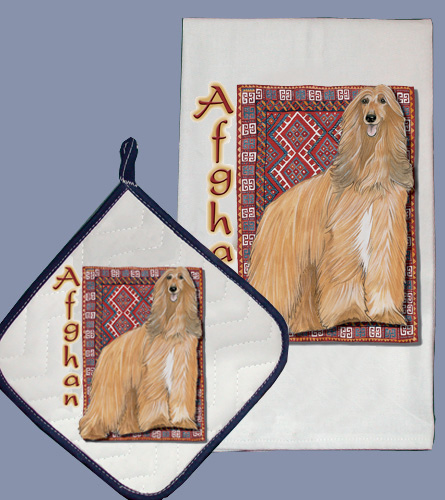 Picture of Pipsqueak Productions DP995 Dish Towel and Pot Holder Set - Afghan