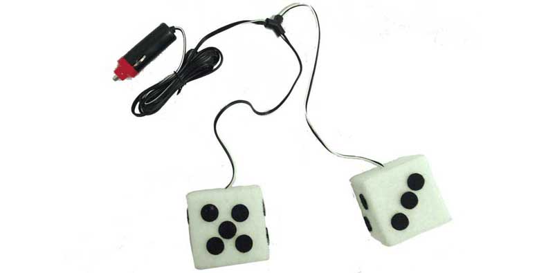 Picture of Barjan 024760 12 Volt White Lighted Dice