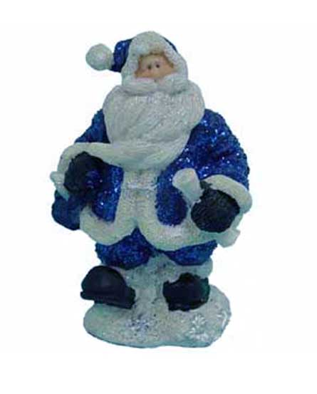 Picture of Barjan 1256551 Blue 4 in. Glitter Santa