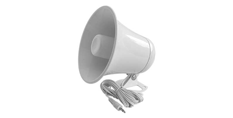 5" White Plastic Pa Horn