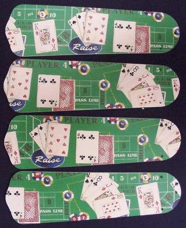 Picture of Ceiling Fan Designers 42SET-HOME-PCG New POKER CARDS CASINO CRAPS BLACK JACK 42&apos;&apos; Ceiling Fan BLADES ONLY