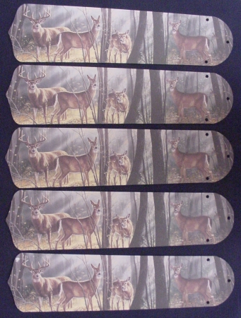 Picture of Ceiling Fan Designers 52SET-ANI-DBDH New DEER BUCK DOE HUNTING 52&apos;&apos; Ceiling Fan BLADES ONLY
