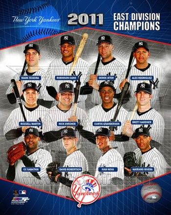 Picture of Photofile PFSAANZ21601 New York Yankees 2011 AL East Champions Composite -8 x 10 Poster Print