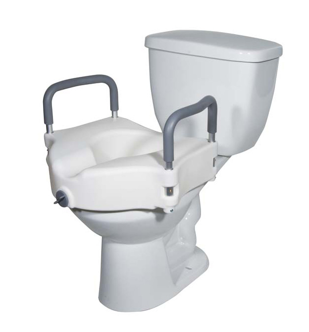 Picture of Drive Medical rtl12027ra Elevated Raised Toilet Seat with Removable Padded Arms