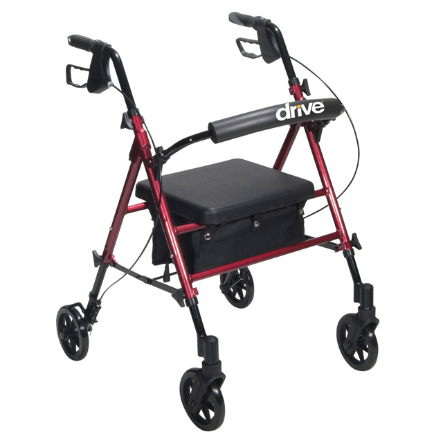 Picture of Drive Medical rtl10261bl Adjustable Height Rollator with 6 in.  Wheels