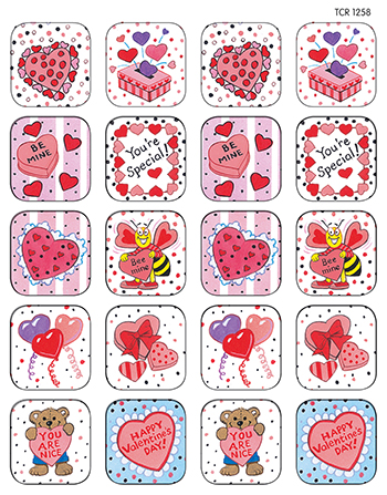 Picture of Teacher Created Resources TCR1258 Stickers Valentines Day