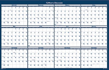 Laminated 24X37 Calendar Year Planner