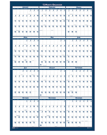 Laminated 24X18 Calendar Year Planner