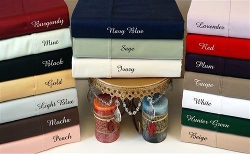 300 Thread Count Twin Sheet Set Egyptian Cotton Solid-Burgundy
