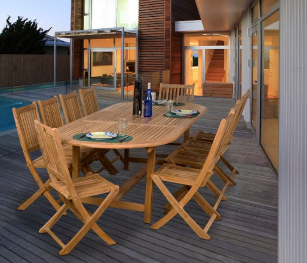 Amazonia Teak Bergen 11-pc Teak Dining Set