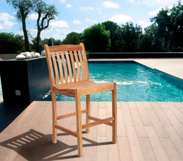 SC Boma x 2 Amazonia Teak Eden 2 pc Teak Barstools