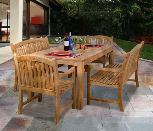 SC GENEVE Amazonia Teak Geneve 5pc Teak Dining Set SC GENEVE Amazonia Teak Geneve 5pc Teak Dining Set