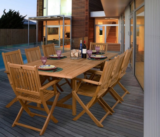 Amazonia Teak Hamburg 9-pc Teak Dining Set