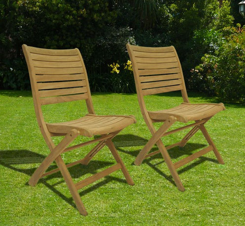 SC Palu-Set Amazonia Teak Dublin Teak Folding Chairs