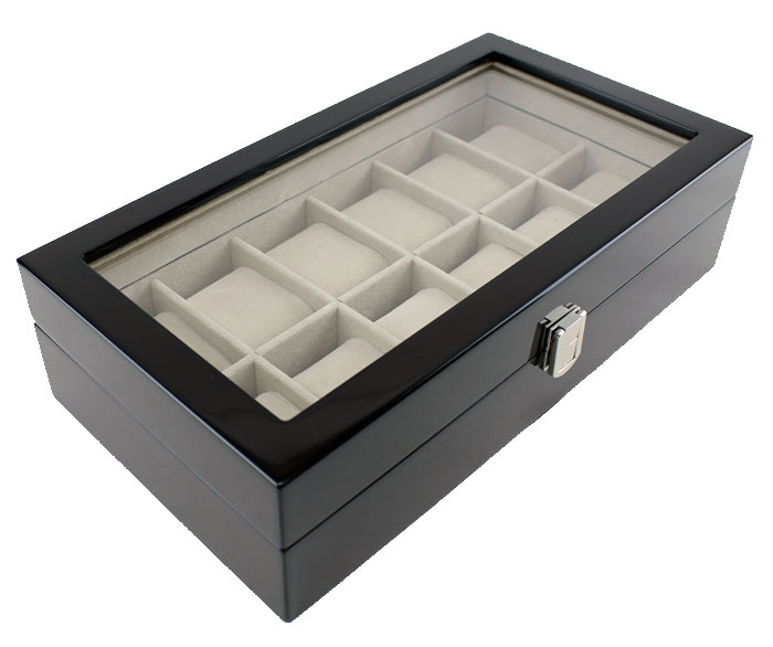 Picture of JP Commerce hdbox002-espresso Heiden Premier Espresso Watch Box - 12 Watches