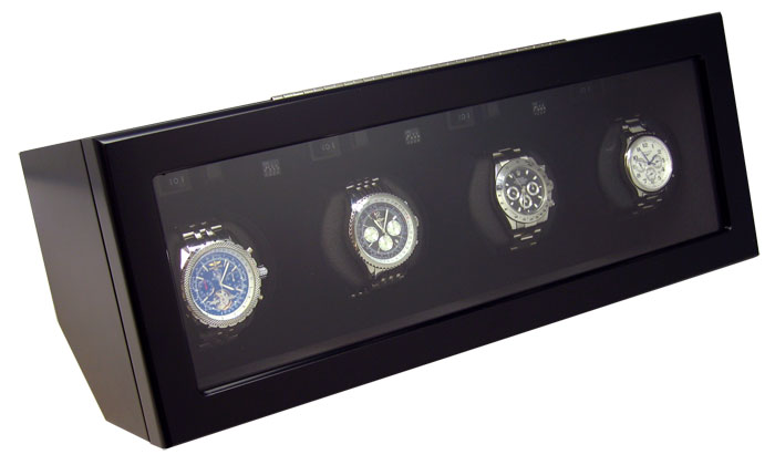 Picture of JP Commerce AB002-black Heiden Prestige Quad Watch Winder - Black