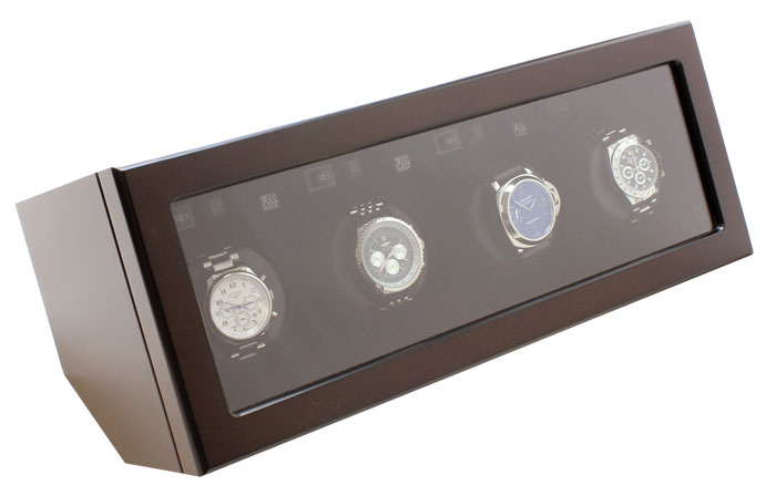 Picture of JP Commerce AB002-brown Heiden Prestige Quad Watch Winder - Brown