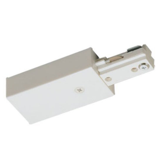 NT-2316W-L Live End Connector - White - Left Straight - H-Type Compatibility
