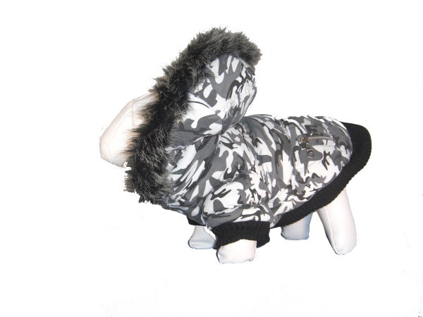 Picture of Pet Life 1DSMD Medium Deer Pattern Fashion Parka with Removable Hood