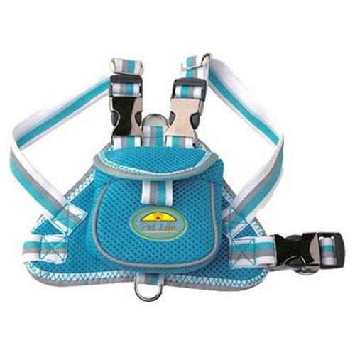 Picture of Pet Life HA1BLLG Large Mesh Harness with pouch - Blue