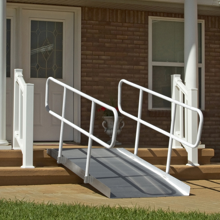 Picture of Prairie View Industries 5-ft x 36-in Solid with Handrails Wheelchair Ramp 850 lb. Weight Capacity  Maximum 10-in Rise