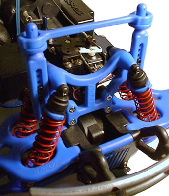 Shock Tower and Body Mounts for the Traxxas T-E-Maxx - Blue