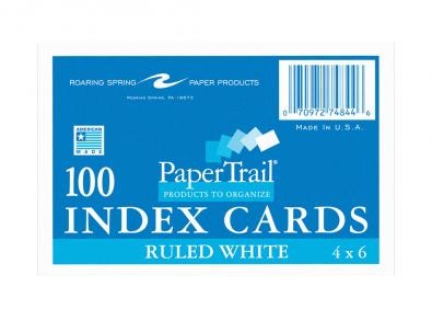 Picture of Roaring Spring Paper Products 74844 Index Cards - 100 Sheets Per Pack - Case of 36