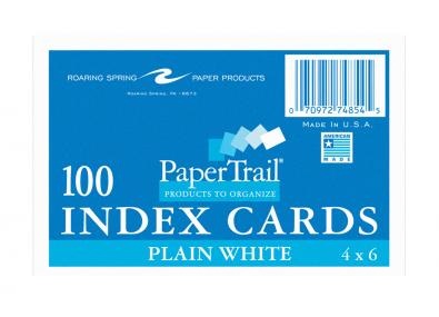 Picture of Roaring Spring Paper Products 74854 Index Cards - 100 Sheets Per Pack