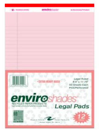74150 Enviroshades Legal Pads - 6 Packs Per Case