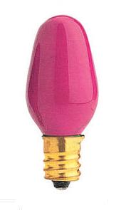 Picture of Bulbrite 709607 7 Watt 120 Volt C7 Candelabra Base Holiday Light Bulb - Ceramic Pink - Pack of 75