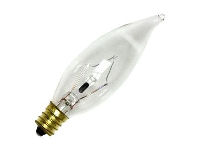 Picture of Bulbrite 403140 40 Watt 130 Volt CA8 Candelabra Base Flame Decorative Light Bulb - Clear