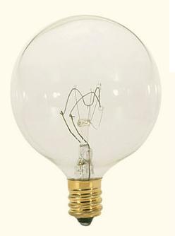 Picture of Bulbrite 391115 15 Watt 120 Volt G16.5 Candelabra Base Globe Decorative Light Bulb - Clear - Pack of 40