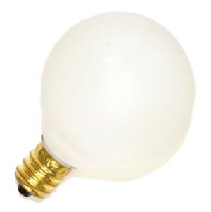 Picture of Bulbrite 300025 25 Watt 130 Volt G12 Candelabra Base Globe Decorative Light Bulb - White