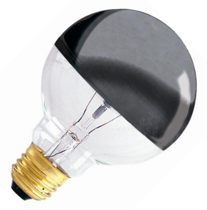 Picture of Bulbrite Pack of (6) 40 Watt Dimmable Half Chrome G25 Incandescent Light Bulbs with Medium (E26) Base  2700K Warm White Light
