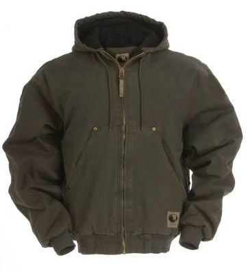 HJ375ODR360 36''/Small Original Washed Hooded Jacket - Quilt Lined Regular - Olive Duck