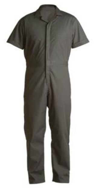 Small Short Poplin Short Sleeve Coverall - Charcoal