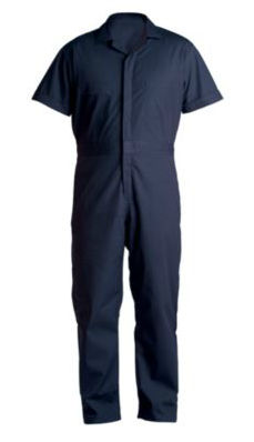 Large Poplin Short Sleeve Coverall - Navy - Regular Fit - Durable Design