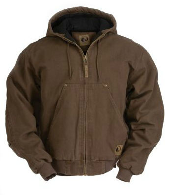 Original Washed Hooded Jacket - Bark - X-Large - Quilt Lined - Durable Design