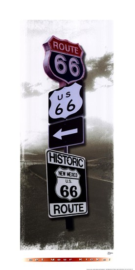 CO-PEN C01JJ128 Signs of Route 66 I Poster Print by John Jones -10 x 20