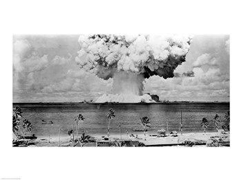 Picture of PVT-Superstock SAL2552096 Atomic bomb explosion  Bikini Atoll  Marshall Islands -24 x 18 Poster Print