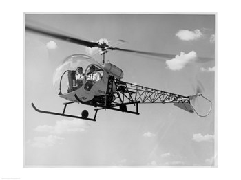 Picture of PVT-Superstock SAL2555271 Low angle view of two people sitting in a helicopter  Bell 47G-2 -24 x 18 Poster Print