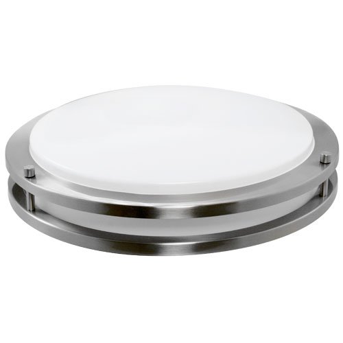 Contemporary Round Flushmount Brushed Nickel Finish with Acrylic Diffuser