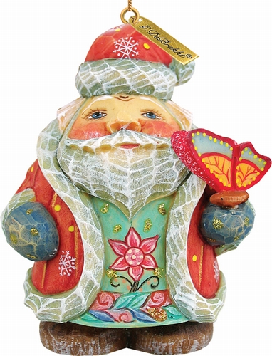 General Holiday Spring Butterfly Santa Ornament 3 in.