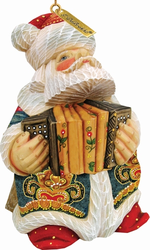 General Holiday Accordian Santa Ornament 3 in.