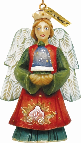 General Holiday Angel with Bell Ornament 3 in.